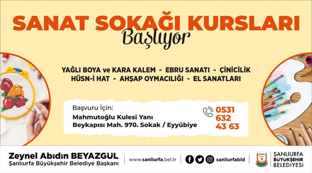 Şanlıurfa’da geleneksel el sanatları kursları için başvurular başladı