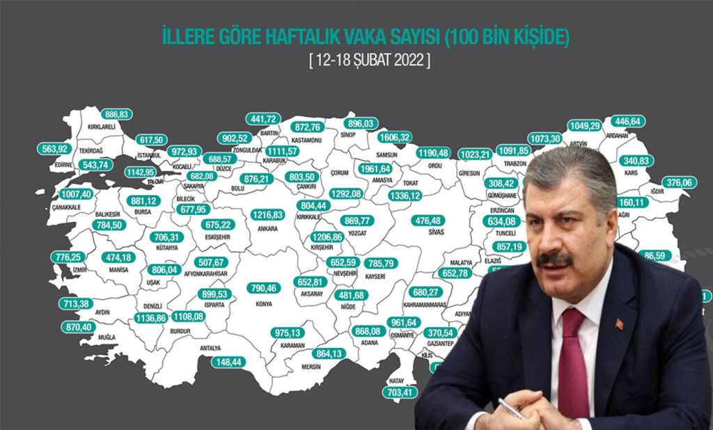 Haftalık vaka sayıları açıklandı