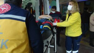 Karaköprü’de motosiklet takla attı!