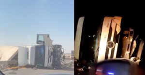 Urfa’da Orta refüje devrilen tır bir türlü kaldırılamadı