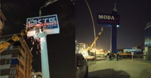 Urfa’da Reklam tabelaları gece operasyonuyla kaldırıldı