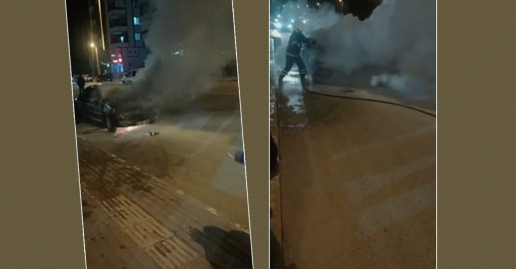 Şanlıurfa’da araç yolda alev aldı!