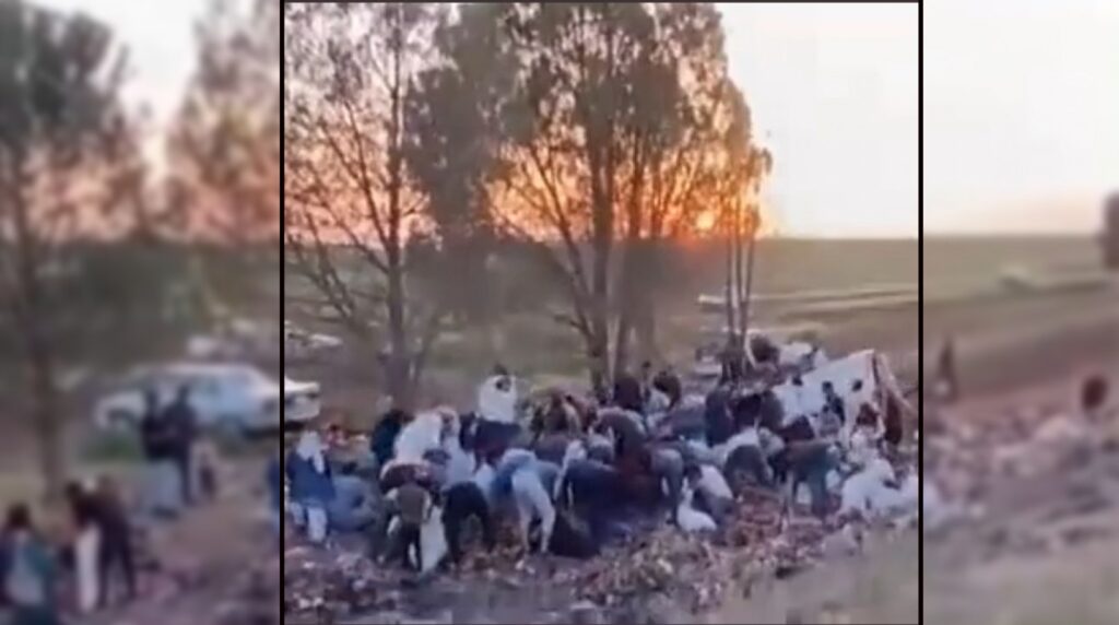 Ceylanpınar’da yaralı Sürücüyü unutup şekerleri yağmaladılar