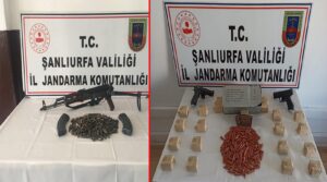 Ahır duvarında uzun namlulu silah ele geçirildi