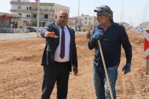 Akçakale’de Prestij Caddesi’nde peyzaj çalışması