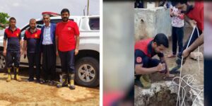 Siverek’te kuyuya düşen yavru kediyi itfaiye kurtardı!