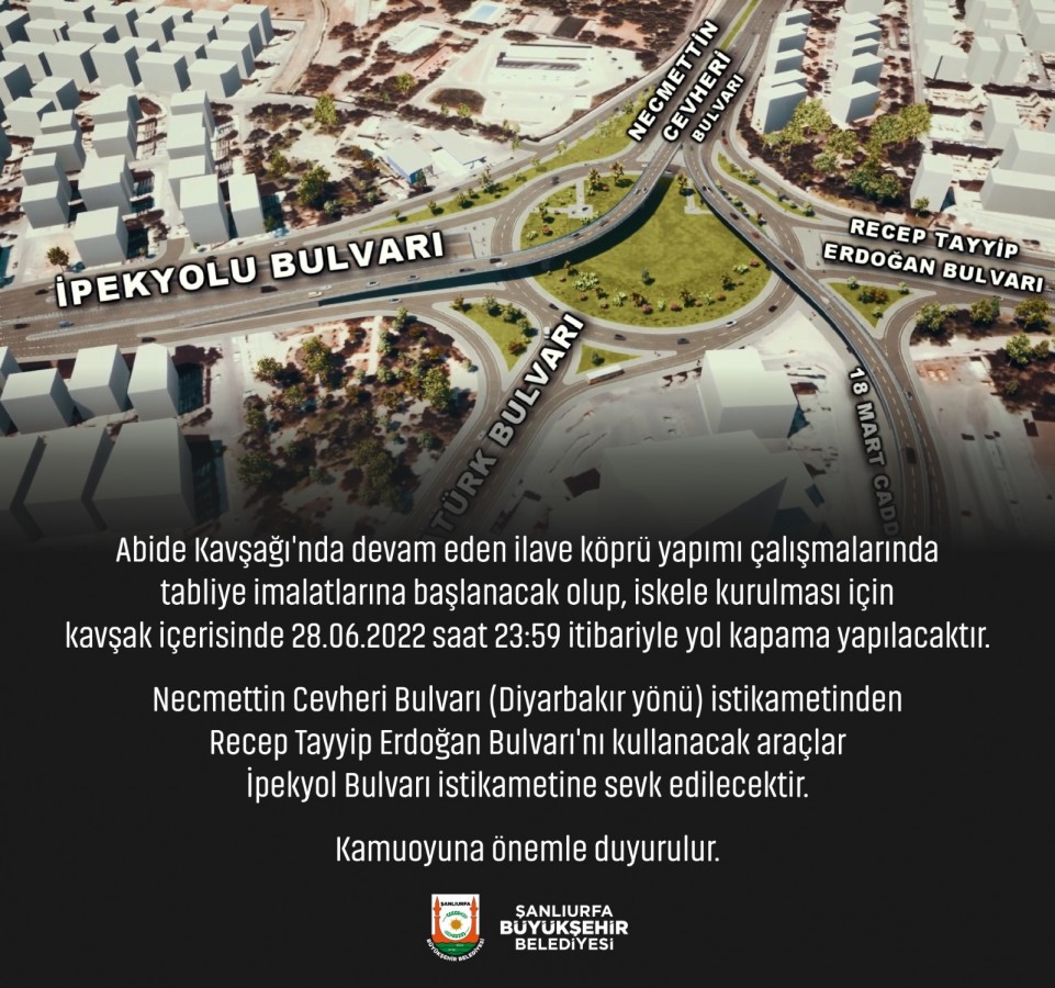 Urfa’da yol trafiğe kapatılıyor