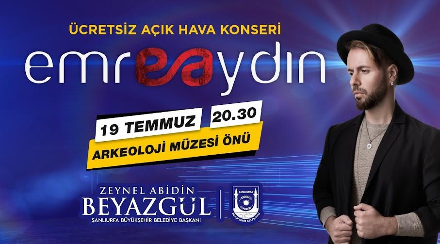 Şanlıurfa Büyükşehir Belediyesinden arkeoloji müzesi önünde Emre Aydın konseri