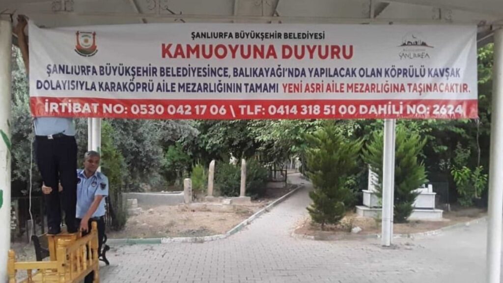 Karaköprü’de kavşak yapımı nedeniyle aile mezarlığı taşınacak