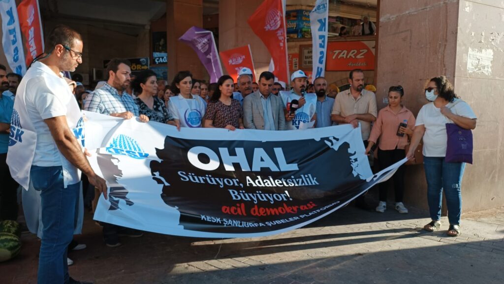 Şanlıurfa KESK’ten OHAL’in yıl dönümünde adalet nöbeti!