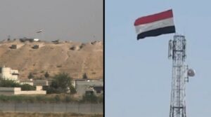 Şanlıurfa sınırında YPG’li teröristler rejim bayrağı çekti