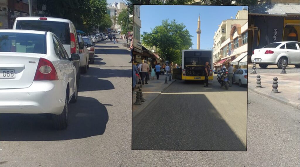 Şanlıurfa’da kentin en işlek ve tek şeritli yolda otobüs arızası trafiği felç etti!