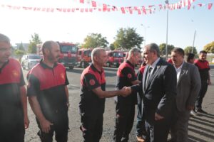 Beyazgül, itfaiye erlerine başarı diledi