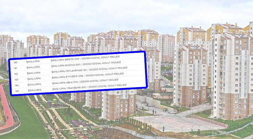 Urfa’da yapılacak konut sayısı ve yapılacak yerler