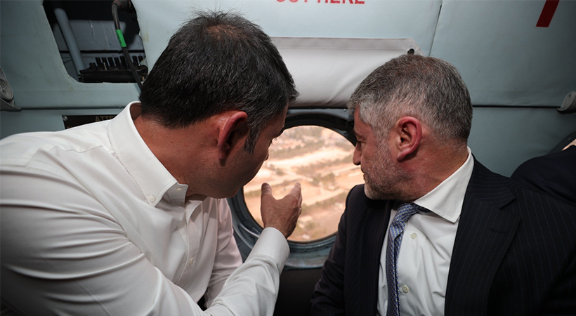 Bakanlar Urfa’da kentsel dönüşüm alanını havadan inceledi