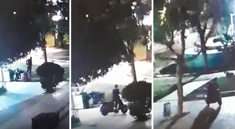 Şanlıurfa’da motosikletin çalınma anı kameraya böyle yansıdı