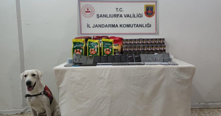 Şanlıurfa’da kaçak cep telefonu, sigara ve çay ele geçirildi
