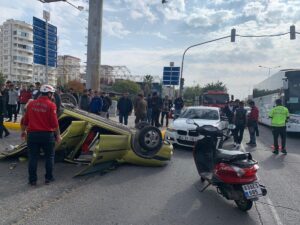 Şanlıurfa’da otomobil takla atarak durabildi