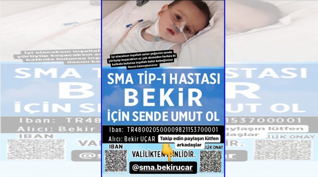 Şanlıurfa’da SMA hastası Bekir bebek için kampanya başlatıldı