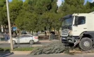 Şanlıurfa’da kamyon refüje çıktı!