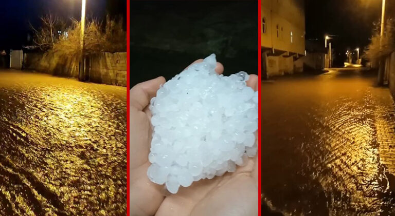 Bozova’da dolu ve sağanak yağış etkili oldu