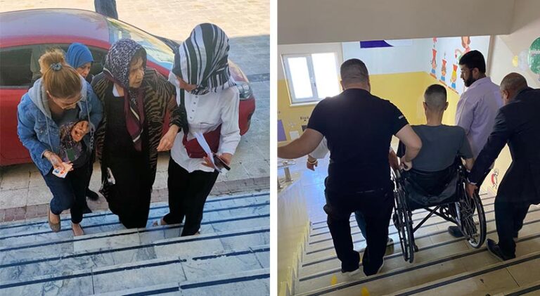 Şanlıurfa’da yaşlı ve engellilerin imdadına kat görevlileri yetişti