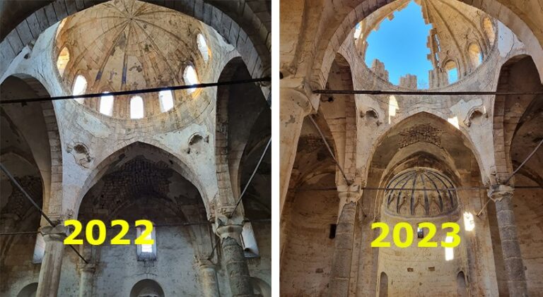 Şanlıurfa’da 3 asırlık kilisenin kubbesi de çöktü!