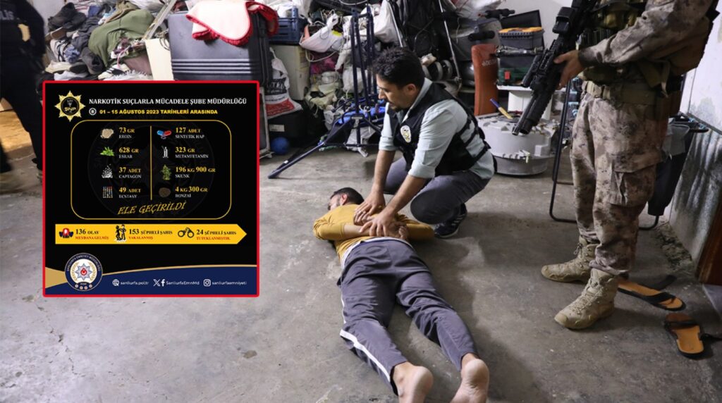 Şanlıurfa’da iki haftalık uyuşturucu bilançosu