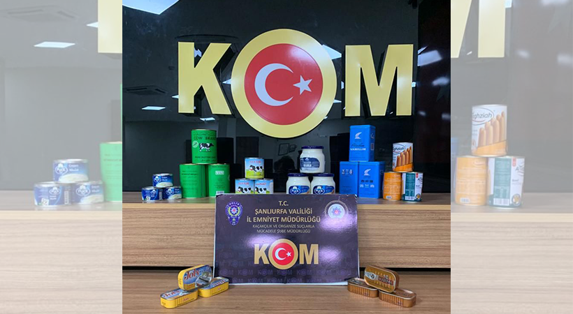 Şanlıurfa’daki operasyonda binlerce paket kaçak gıda ürünü yakalandı