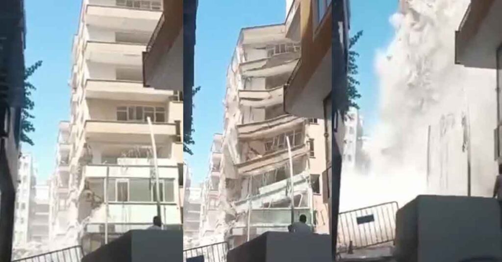 Şanlıurfa’da ıslık sesi ile ağır hasarlı binayı yıktılar