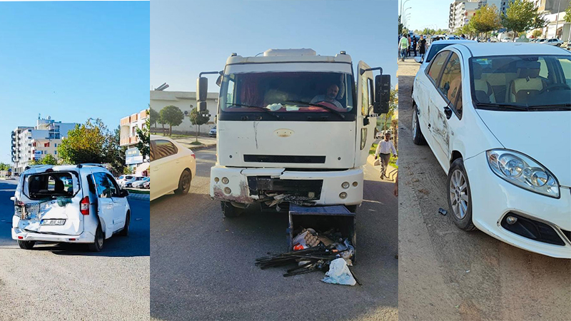 Ceylanpınar’da zincirleme kaza… Faciadan kıl payı kurtuldular…