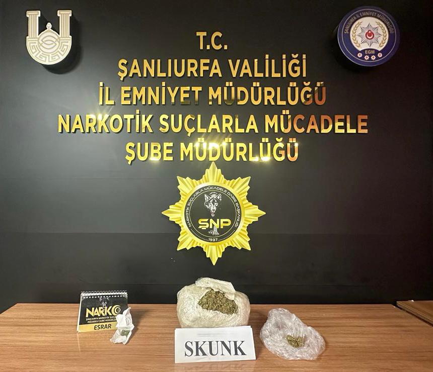Şanlıurfa’da 13 kilo skunk ele geçirildi