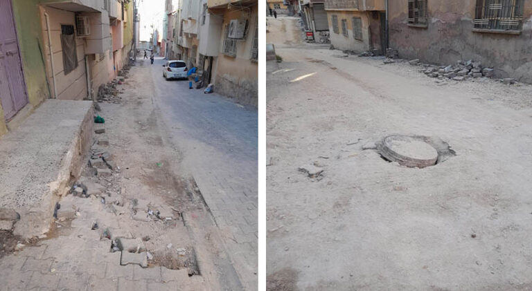 Şanlıurfa’da doğal gaz çalışmalarında bozulan yollar tepki çekti