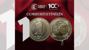 Cumhuriyet’in 100. yılı anısına hatıra parası tedavüle girdi