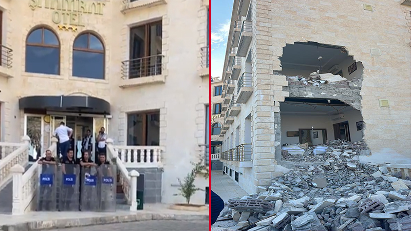 Halfeti’deki otelin yıkımı sürüyor