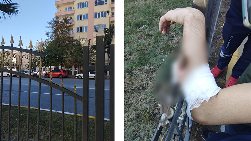 Şanlıurfa’da demir korkuluklara kolu saplanan genç itfaiye ekiplerince kurtarıldı