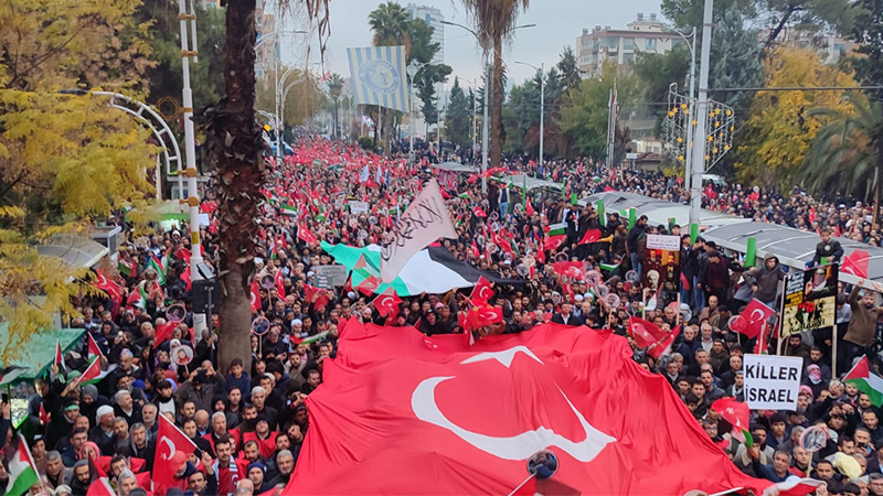 Şanlıurfa’da binlerce kişi filistin’e destek yürüyüşü yaptı