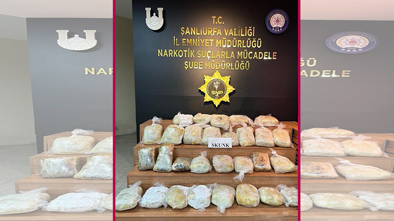 Şanlıurfa’da 43 kilo 700 gram uyuşturucu ele geçirildi