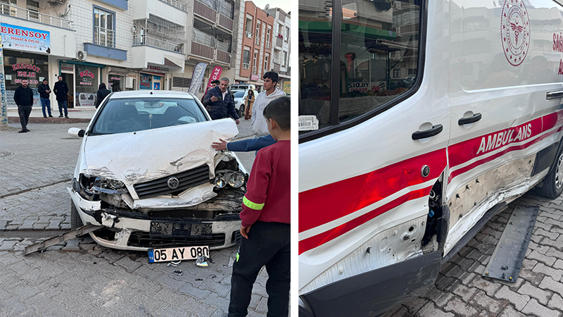 Şanlıurfa’da ambulansa çarpan kadın sürücü yaralandı