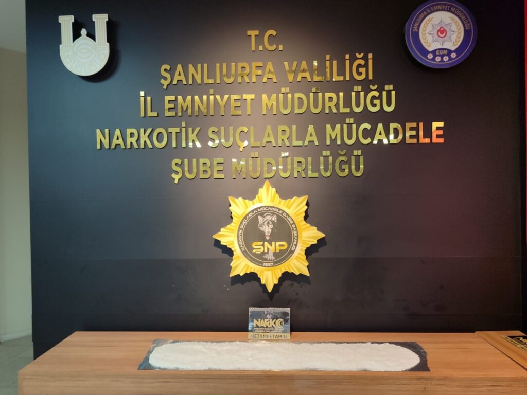 Şanlıurfa’da 3 kilo metamfetamin ele geçirildi