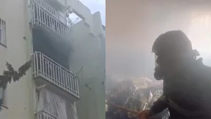 Eyyübiye’de 4 katlı binada yangın çıktı