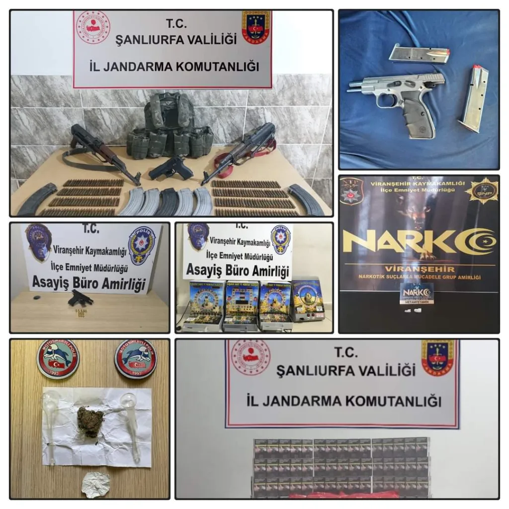 Viranşehir’de Huzur operasyonu: Kalaşnikof ve uyuşturucu ele geçirildi