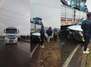 Viranşehir’de tır ile otomobil çarpıştı: 4 yaralı