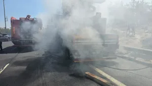 Şanlıurfa-Mardin yolunda TIR alev alev yandı