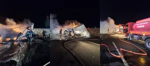Şanlıurfa-Gaziantep Otoyolu’nda korkutan yangın: Motor Yağı yüklü TIR alev alev yandı