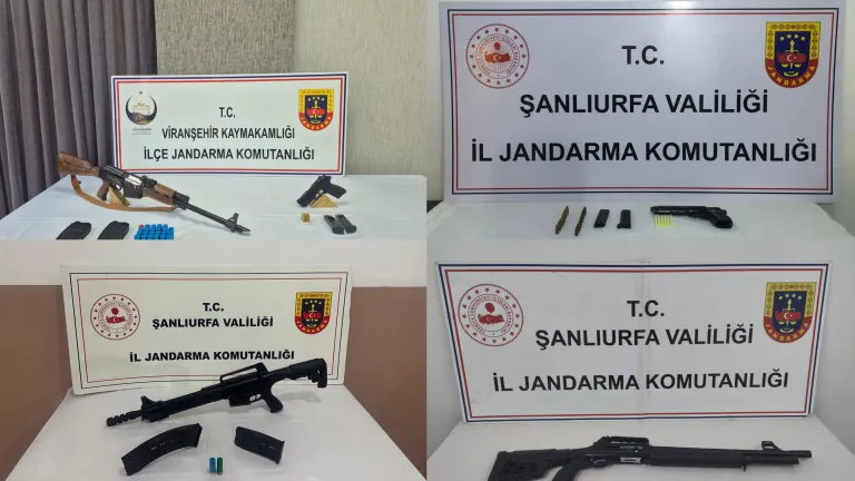 Şanlıurfa’da ruhsatsız silah operasyonu: Tabanca, Tüfek ve fişekler yakalandı